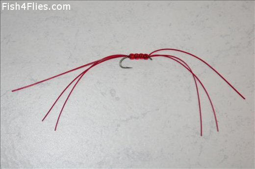 Fish4Flies Red Quad Bead Worm